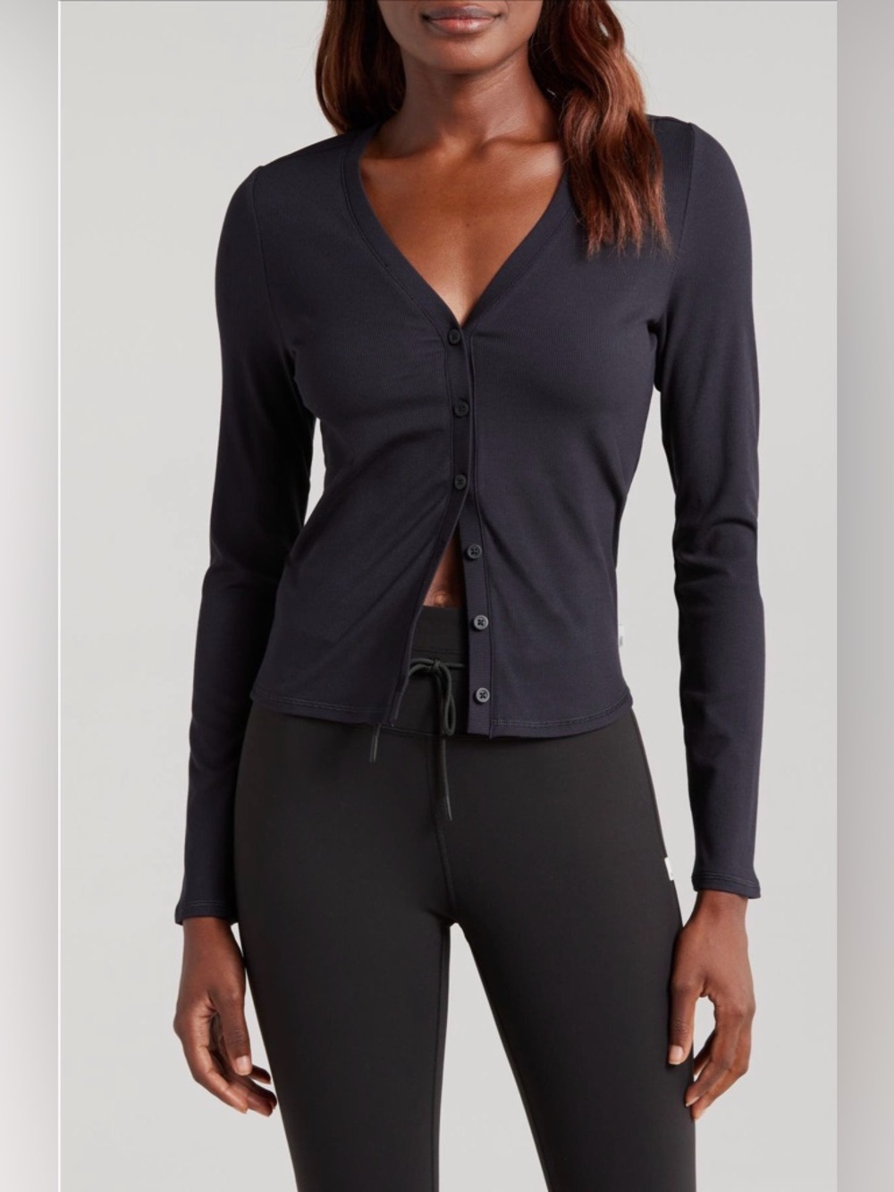 VUORI Pose Cardigan in Black M